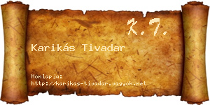 Karikás Tivadar névjegykártya